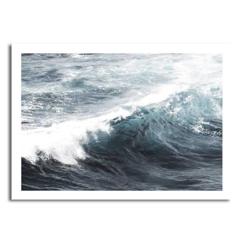 Vivolux | Zeegolf Canvas Wandkunst Moderne Stil Oceaan Wanddecoratie in Blau für Wohnzimmer