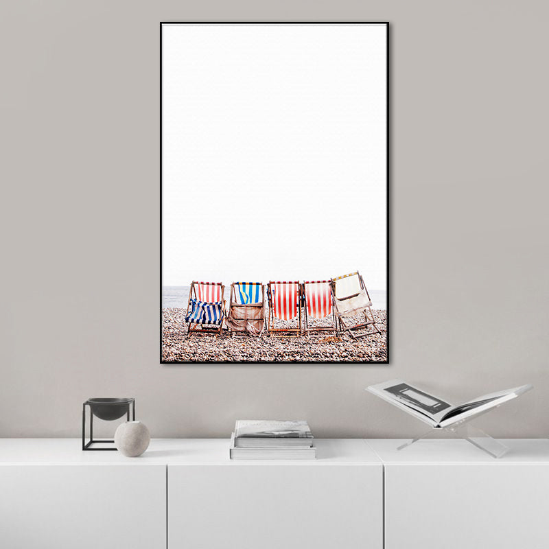 Vivolux | Buntes Küstenszenen-Leinwandbild Texturierte Oberfläche Wandkunst Dekor für das Esszimmer