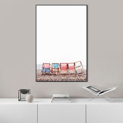 Vivolux | Buntes Küstenszenen-Leinwandbild Texturierte Oberfläche Wandkunst Dekor für das Esszimmer