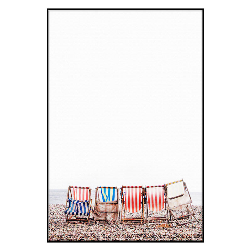 Vivolux | Buntes Küstenszenen-Leinwandbild Texturierte Oberfläche Wandkunst Dekor für das Esszimmer