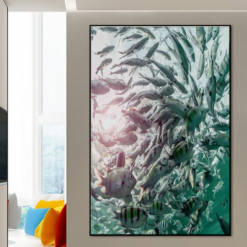 Vivolux | Buntes Küstenszenen-Leinwandbild Texturierte Oberfläche Wandkunst Dekor für das Esszimmer