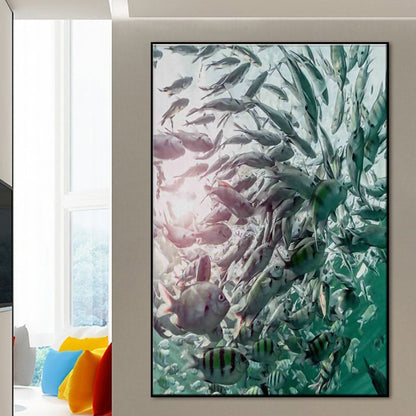 Vivolux | Buntes Küstenszenen-Leinwandbild Texturierte Oberfläche Wandkunst Dekor für das Esszimmer