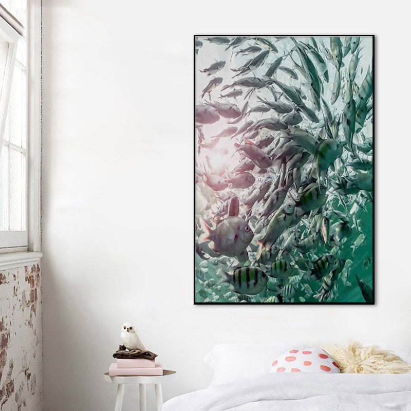 Vivolux | Buntes Küstenszenen-Leinwandbild Texturierte Oberfläche Wandkunst Dekor für das Esszimmer