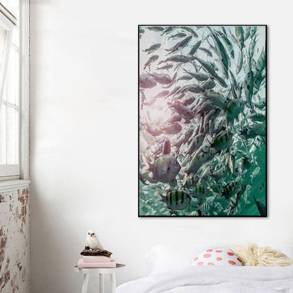 Vivolux | Buntes Küstenszenen-Leinwandbild Texturierte Oberfläche Wandkunst Dekor für das Esszimmer