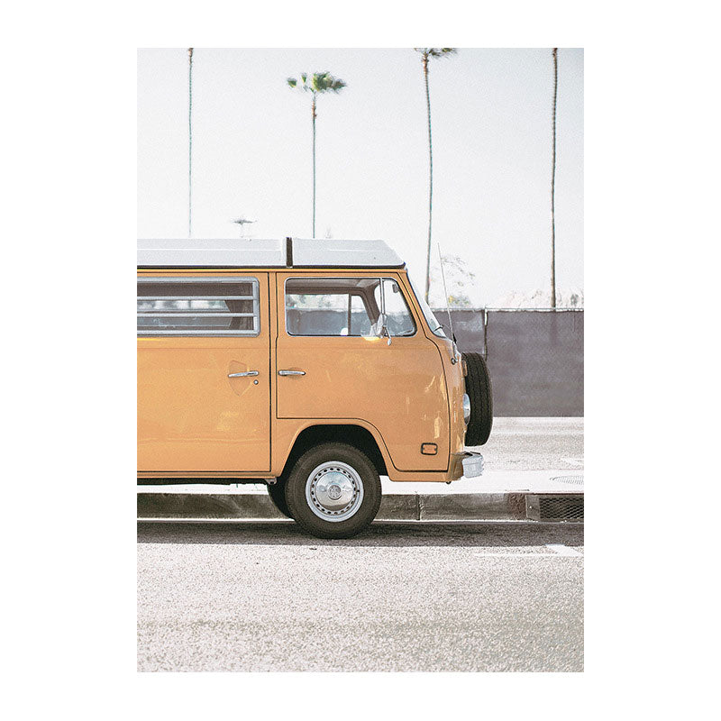 Vivolux | Bus Wandkunst Texturiert Moderner Stil Wohnzimmer Leinwanddruck in Gelb-Weiß