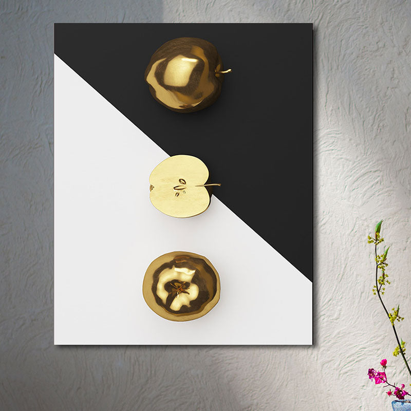 Vivolux | Geometrische Leinwandwandkunst Nordic Style Leckeres Obst Druck Wanddekoration in Hellen Farben