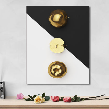 Vivolux | Geometrische Leinwandwandkunst Nordic Style Leckeres Obst Druck Wanddekoration in Hellen Farben