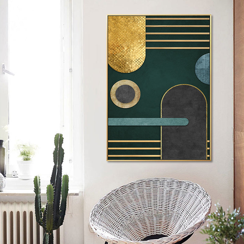 Vivolux | Glam Metal Wanddekoration Helle Farbige Abstrakte Muster-Leinwand für das Wohnzimmer