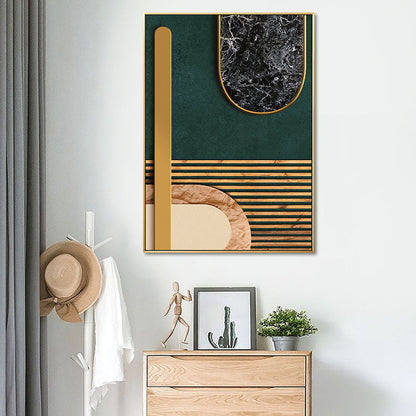 Vivolux | Glam Metal Wanddekoration Helle Farbige Abstrakte Muster-Leinwand für das Wohnzimmer