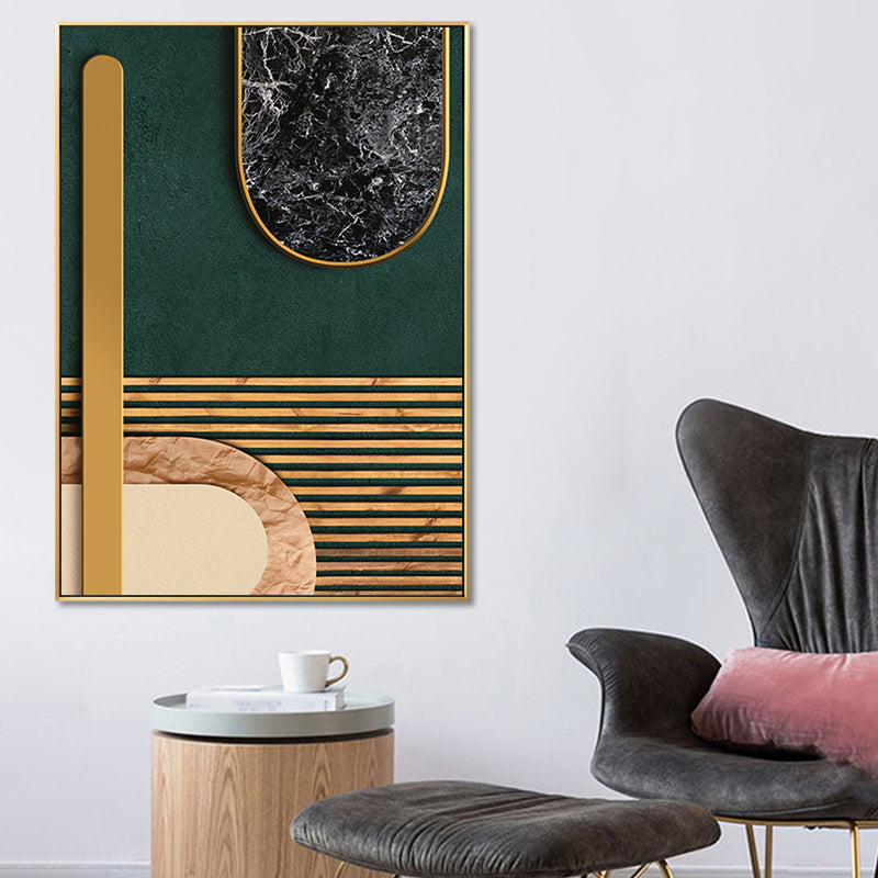 Vivolux | Glam Metal Wanddekoration Helle Farbige Abstrakte Muster-Leinwand für das Wohnzimmer