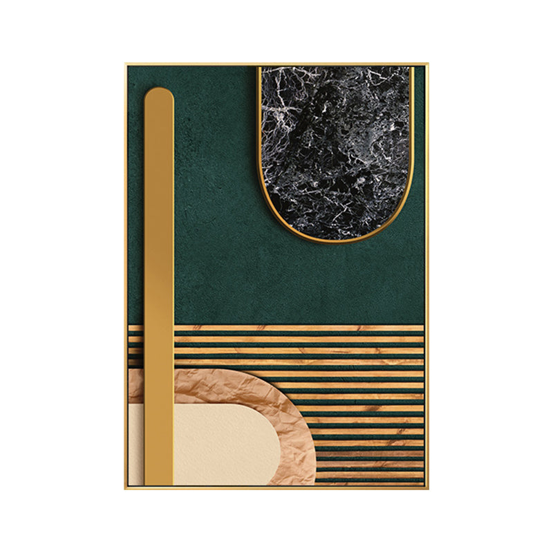 Vivolux | Glam Metal Wanddekoration Helle Farbige Abstrakte Muster-Leinwand für das Wohnzimmer