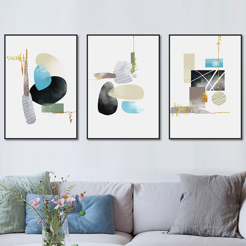 Vivolux | Zachte Kleur Geometrische Vorm Canvas Print Abstract Moderne Textuur Muurkunst Set voor Thuis
