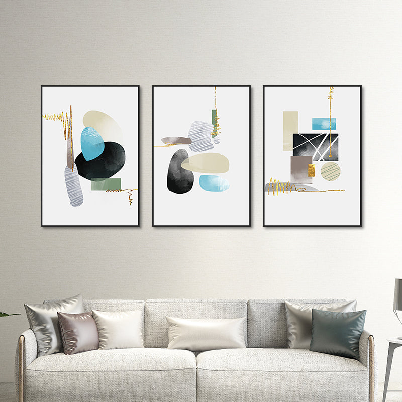 Vivolux | Zachte Kleur Geometrische Vorm Canvas Print Abstract Moderne Textuur Muurkunst Set voor Thuis