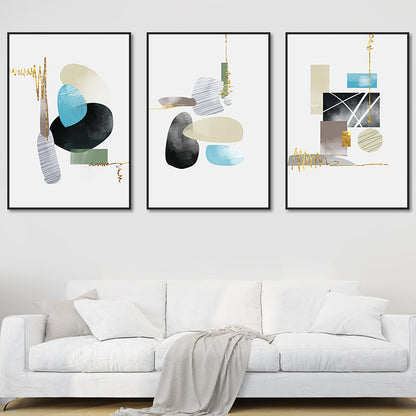 Vivolux | Zachte Kleur Geometrische Vorm Canvas Print Abstract Moderne Textuur Muurkunst Set voor Thuis
