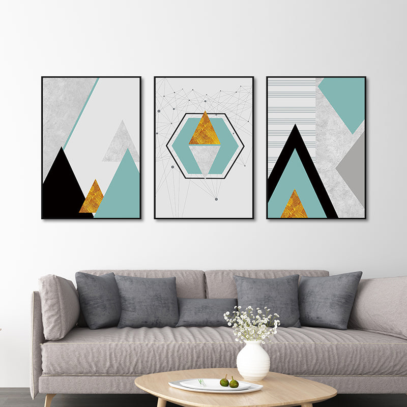 Vivolux | Zachte Kleur Geometrische Vorm Canvas Print Abstract Moderne Textuur Muurkunst Set voor Thuis
