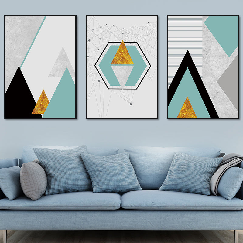 Vivolux | Zachte Kleur Geometrische Vorm Canvas Print Abstract Moderne Textuur Muurkunst Set voor Thuis