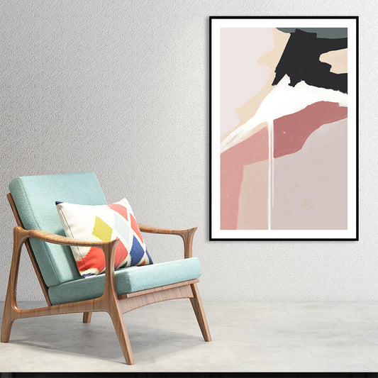 Vivolux | Skandinavischer Leinwanddruck Rosa Abstract Muster Wandkunst für das Wohnzimmer (Mehrere Größen verfügbar)