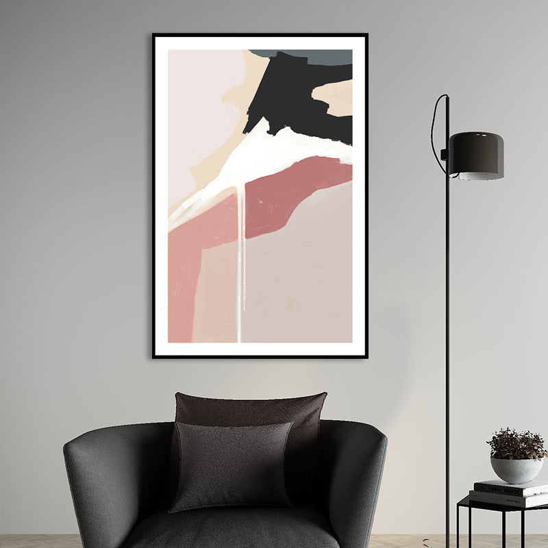 Vivolux | Skandinavischer Leinwanddruck Rosa Abstract Muster Wandkunst für das Wohnzimmer (Mehrere Größen verfügbar)