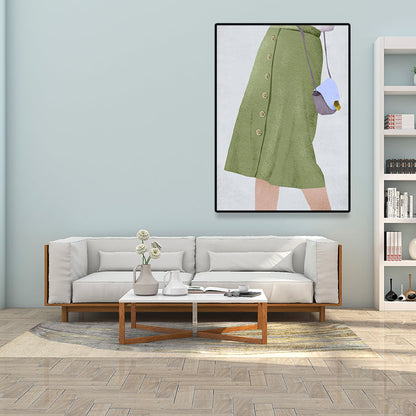 Vivolux | Skandinavische Mode Mädchen Wanddekoration Pastellfarben Leinwanddruck für das Wohnzimmer (Mehrere Größen)