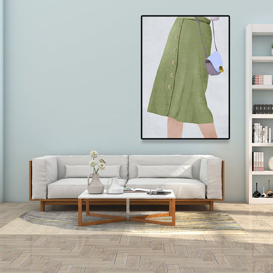 Vivolux | Skandinavische Mode Mädchen Wanddekoration Pastellfarben Leinwanddruck für das Wohnzimmer (Mehrere Größen)