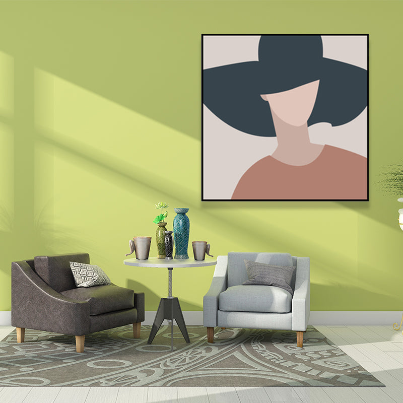 Vivolux | Dunkel colorierte Mode Frauen Wandkunst Texturiertes quadratisches eingewickeltes Canvas für das Wohnzimmer