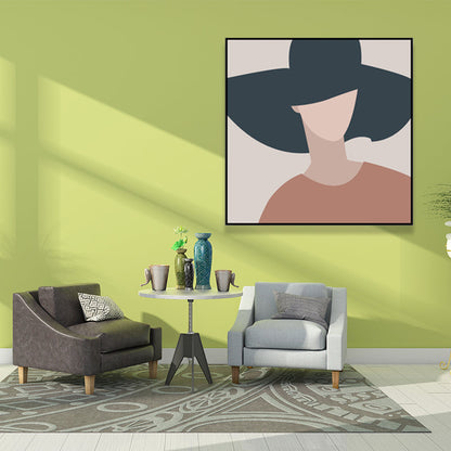 Vivolux | Dunkel colorierte Mode Frauen Wandkunst Texturiertes quadratisches eingewickeltes Canvas für das Wohnzimmer