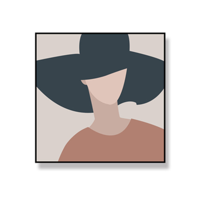 Vivolux | Dunkel colorierte Mode Frauen Wandkunst Texturiertes quadratisches eingewickeltes Canvas für das Wohnzimmer