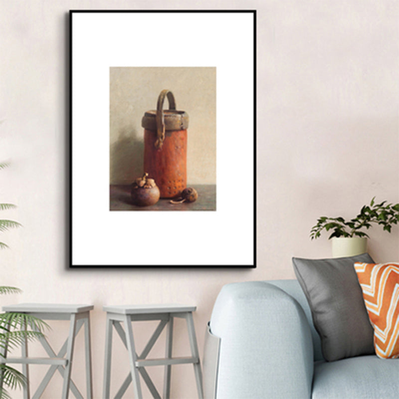 Vivolux | Skandinavische Illustrationen Eimer Wandkunst Deko Orange Leinwanddruck für das Wohnzimmer