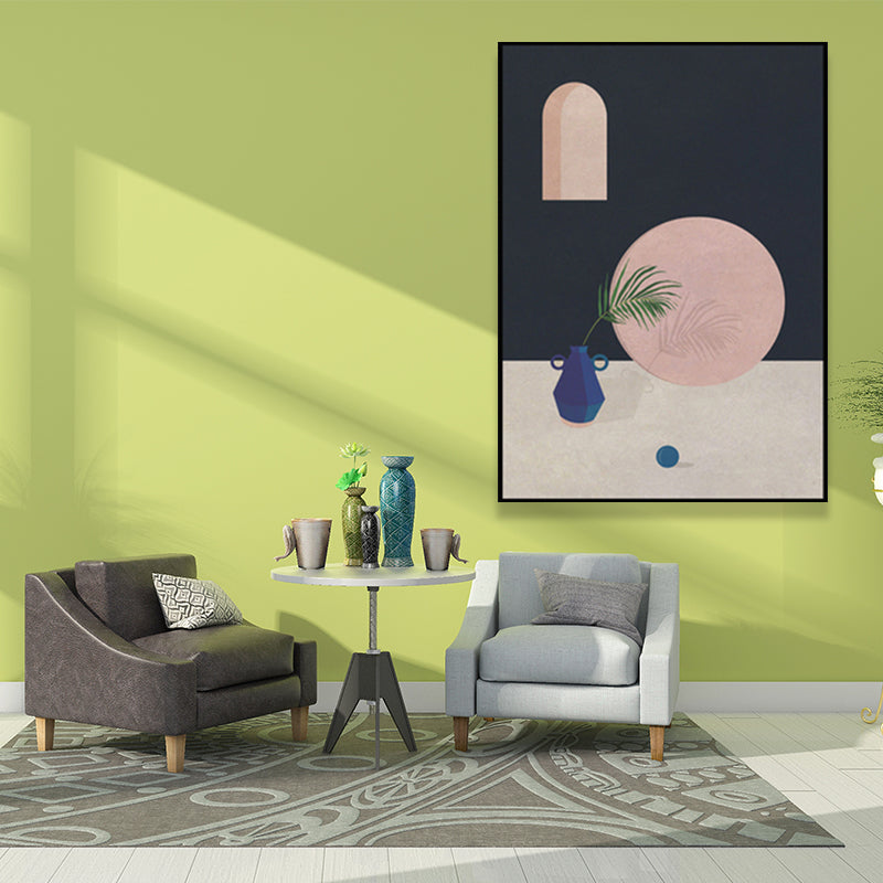 Vivolux | Texturiertes geometrisches und Vasenmalerei skandinavische Leinwand Wandkunst Dekor in Pastellfarbe