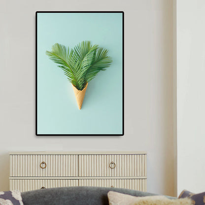Vivolux | Pflanze Bouquet Kunstdruck Nordische Leinwand Wanddekoration in Pastellfarbe, Texturierte Oberfläche
