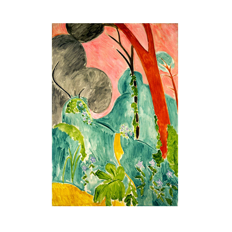 Vivolux | Botanische Strauchmalerei Wandkunst Dekor Bauernhaus Texturierte Leinwanddruck in Grün