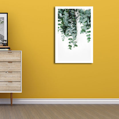 Vivolux | Nordic Botanic Weinstock Wandkunst Grüner Texturierten Leinwanddruck für Hausinterieur