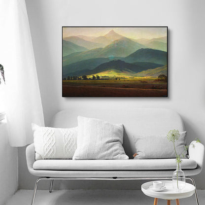 Vivolux | Grünes Smokey Mountain Layers Canvas Natur Landschaft Moderne Wohnzimmer Wandkunst Druck