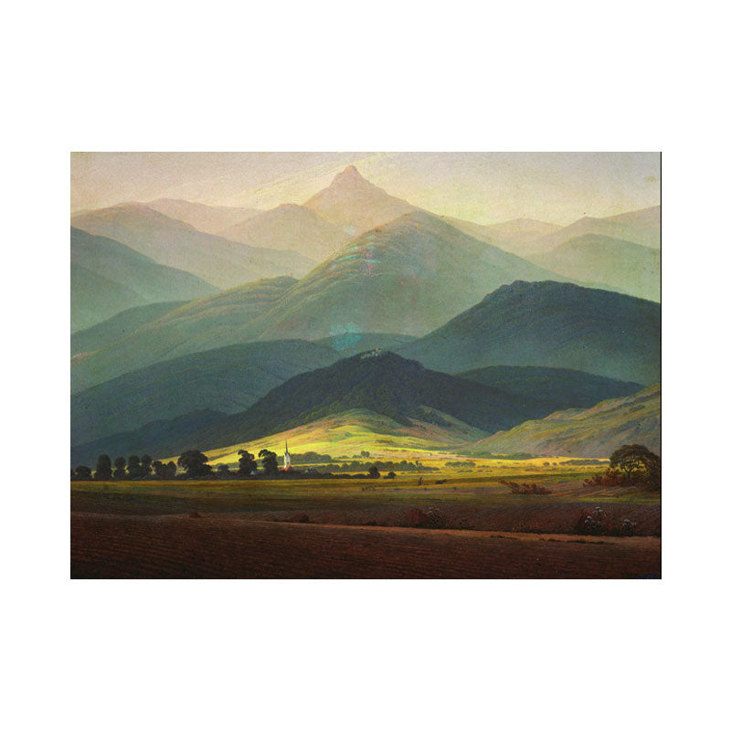 Vivolux | Grünes Smokey Mountain Layers Canvas Natur Landschaft Moderne Wohnzimmer Wandkunst Druck