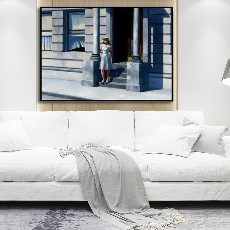 Vivolux | Sommerzeit Malerei Blau Traditionelle Wandkunst Dekor für Haus Innenraum, Texturiert