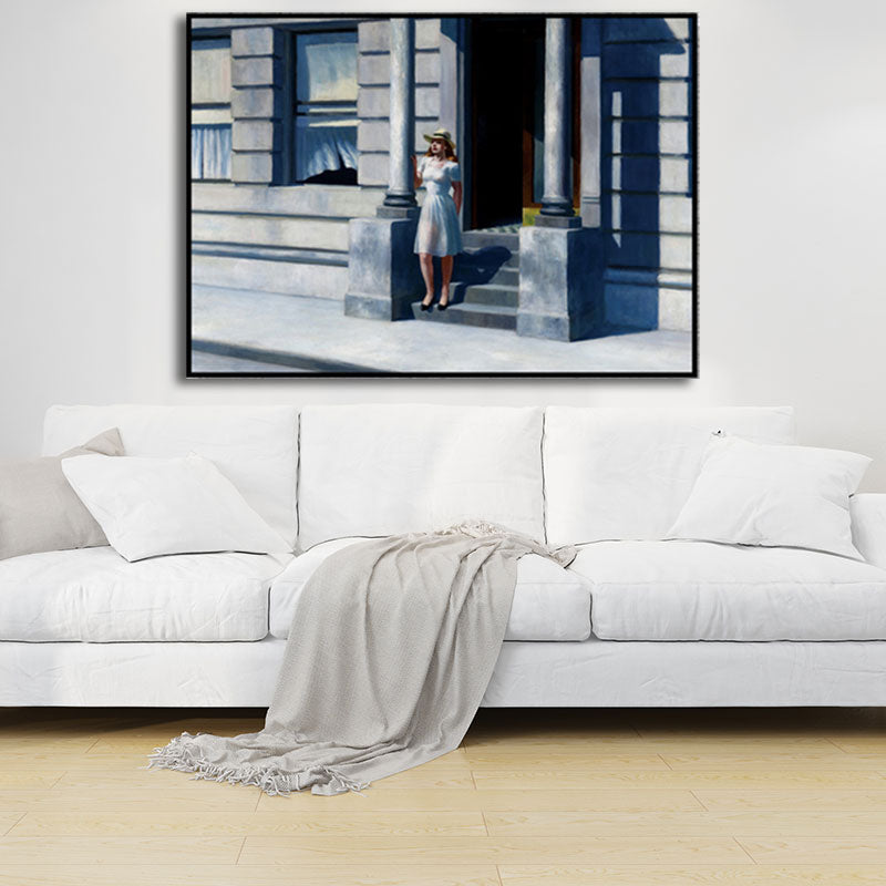 Vivolux | Sommerzeit Malerei Blau Traditionelle Wandkunst Dekor für Haus Innenraum, Texturiert