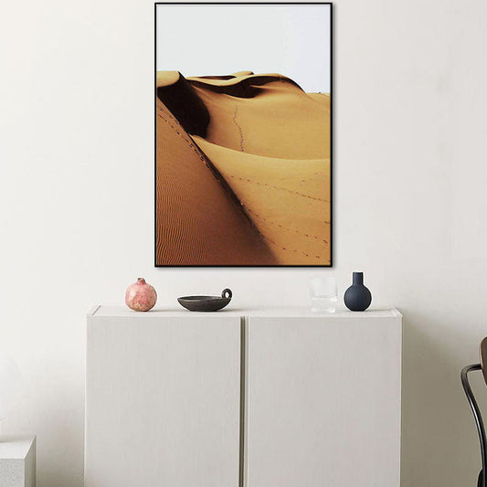 Vivolux | Wüsten Dünen Landschaft Wandkunst Druck Modernismus Texturierten Esszimmer Leinwand in Gelb