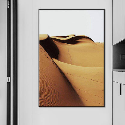 Vivolux | Wüsten Dünen Landschaft Wandkunst Druck Modernismus Texturierten Esszimmer Leinwand in Gelb