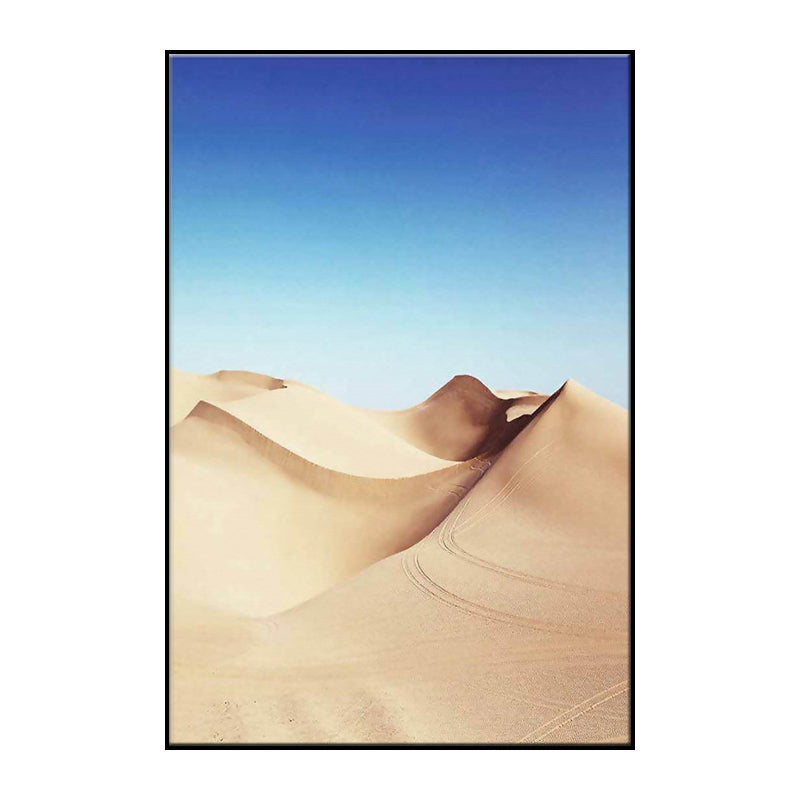 Vivolux | Wüsten Dünen Landschaft Wandkunst Druck Modernismus Texturierten Esszimmer Leinwand in Gelb