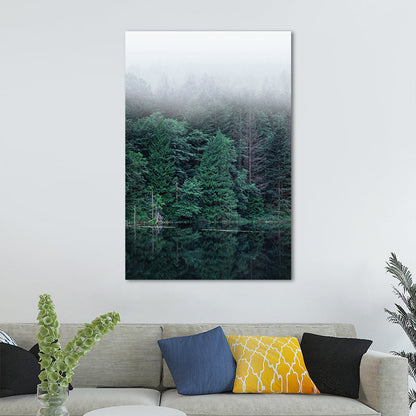 Vivolux | Groene Riverside Forest Wanddecoratie Textuur Moderne Stijl Woonkamer Canvas Print