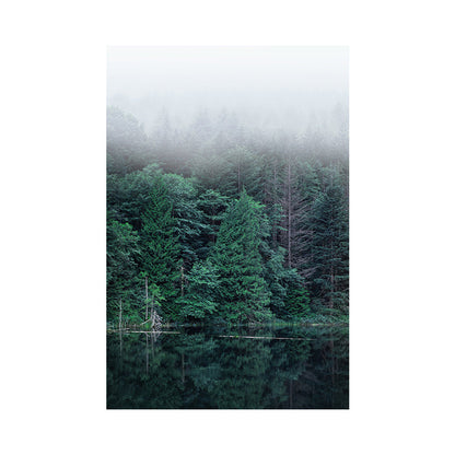 Vivolux | Groene Riverside Forest Wanddecoratie Textuur Moderne Stijl Woonkamer Canvas Print
