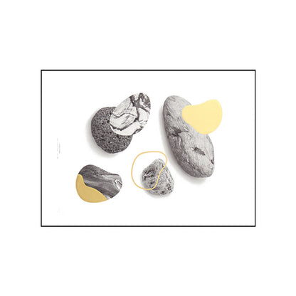 Vivolux | Nordic Stone Leinwandkunst Grau und Weiß Abstract Muster Wanddekoration für das Schlafzimmer