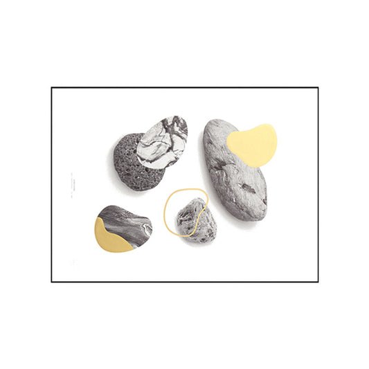 Vivolux | Nordic Stone Leinwandkunst Grau und Weiß Abstract Muster Wanddekoration für das Schlafzimmer