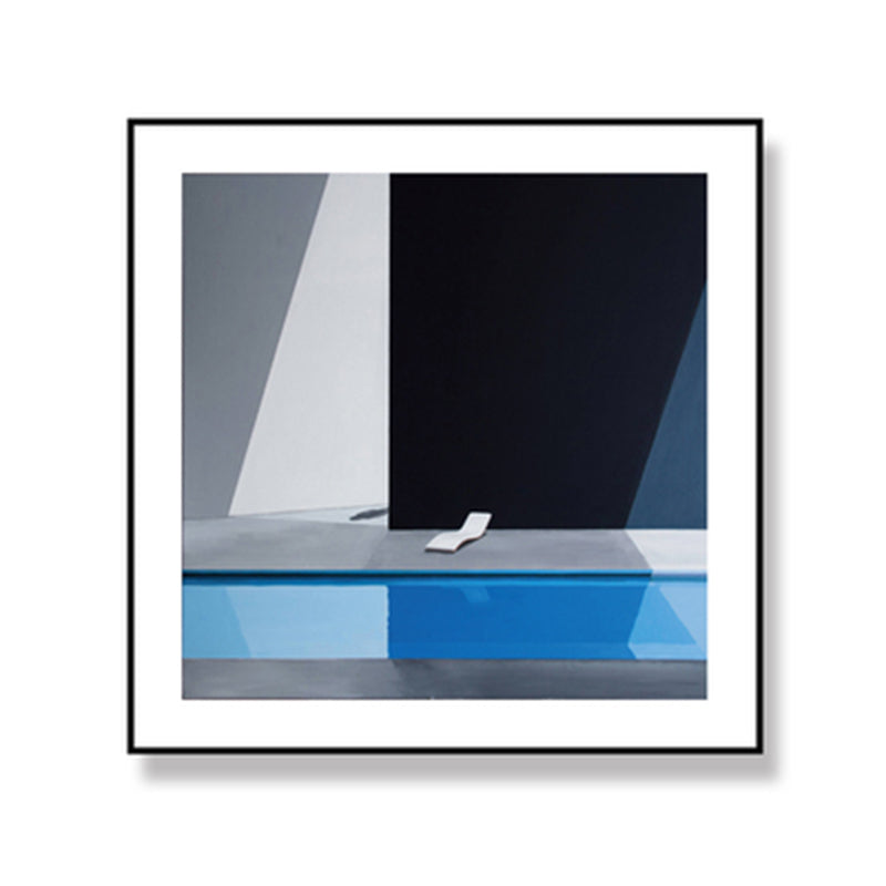 Vivolux | Nordic Canvas Print Dunkle Farbe Ecke eines Gebäudes und Stuhl Wandkunst Dekor für Schlafzimmer