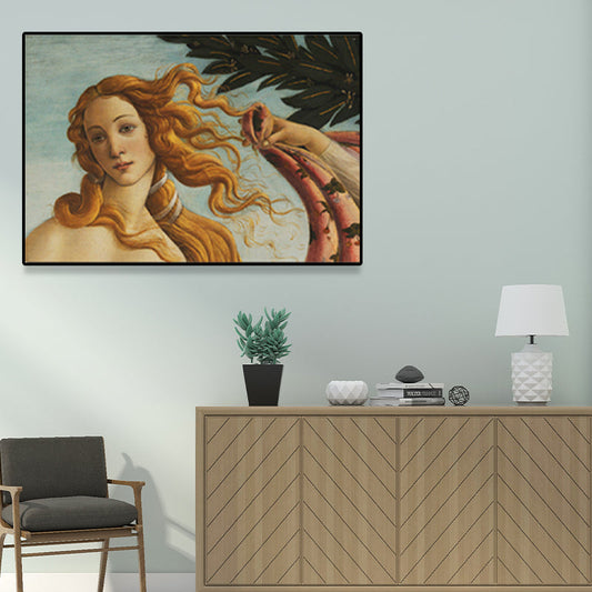 Vivolux | Religiöse Geburt der Venus Gemälde Traditionelle Texturierte Leinwand Wandkunst in Gelb
