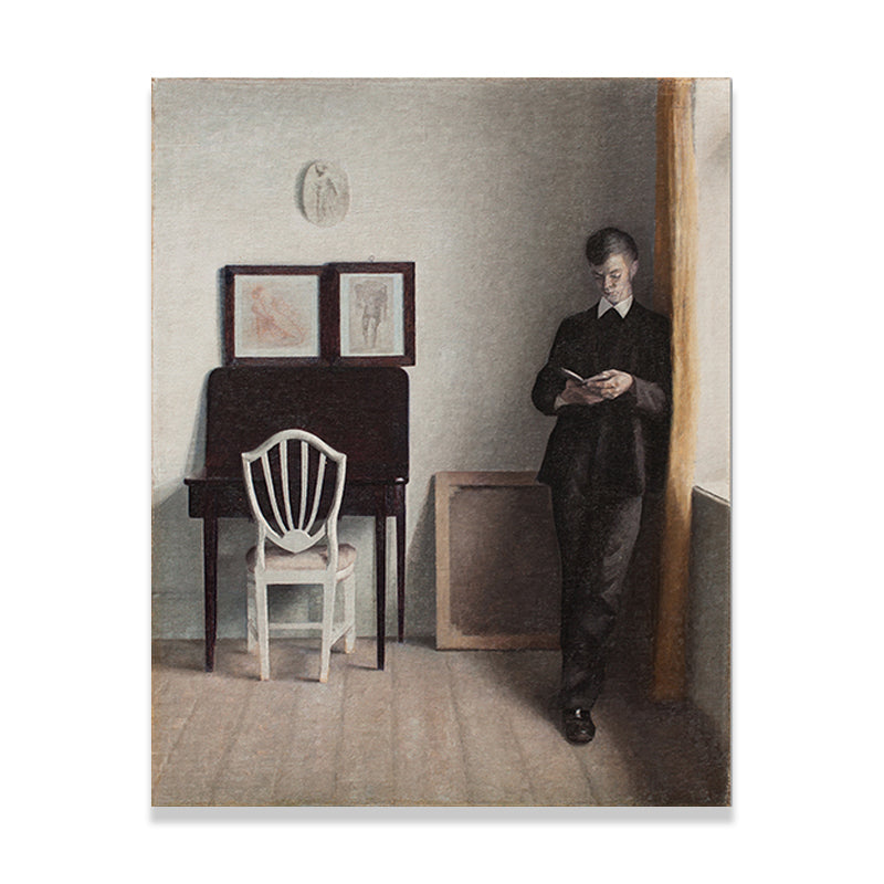 Vivolux | Inside the Room Wandkunst Pastellfarbe nostalgischer Leinwanddruck für die Wohn Galerie, strukturiert