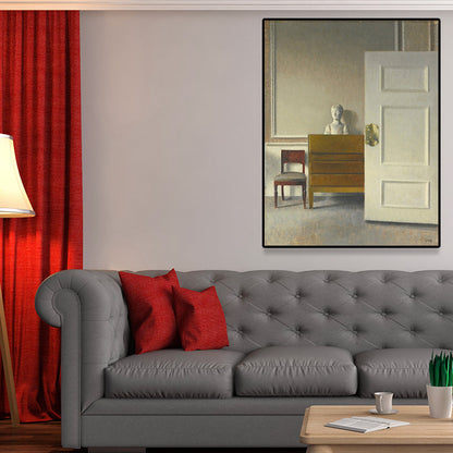 Vivolux | Inside the Room Wandkunst Pastellfarbe nostalgischer Leinwanddruck für die Wohn Galerie, strukturiert