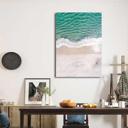 Vivolux | Leinwandblaue Wanddekoration tropische Skyline Aussicht auf die Meereswellen Wandkunst für das Schlafzimmer