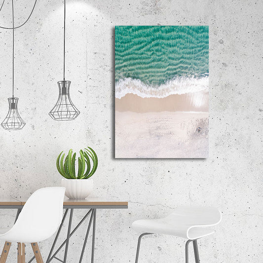 Vivolux | Leinwandblaue Wanddekoration tropische Skyline Aussicht auf die Meereswellen Wandkunst für das Schlafzimmer