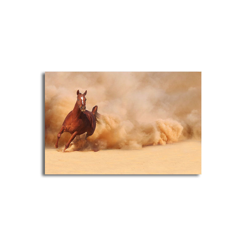 Vivolux | Feine Pferde Wandkunst Texturierte Zeitgenössische Wohnzimmer Leinwanddruck in Dunkler Farbe